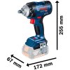 bosch gds 18v-400 professional – technické rozměry utahováku 255 × 172 × 67 mm