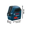 bosch gll 2-10 professional čárový laser technický nákres s rozměry