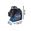 bosch gll 3-80 professional čárový laser technický nákres s rozměry