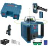 BOSCH GRL 300 HVG – profesionální rotační laser se zeleným paprskem, přijímačem a dálkovým ovládáním v kufru.