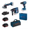 odolný bosch aku sada gsr 185-li + gws 180-li + gbh 180-li + 2x4,0ah 0615990n1y, určený na každodenní práci.