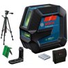 kompaktní bosch  čárový laser gll 2-15 g, 4x baterie 1,5 aa + stativ bt 150 (0601063w01), navržený pro snadné vrtání.