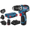 Bosch GSR 12V-35 FC Professional – 12V aku šroubovák s FlexiClick nástavci, kufrem L-BOXX a dvěma bateriemi