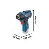 BOSCH GDR 12V-110 Professional – 12V rázový utahovák, rozměry