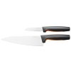 Fiskars Functional Form kuchařský set – 2 nože: kuchařský 20 cm a okrajovací 11 cm, japonská nerezová ocel, ergonomické SoftGrip rukojeti.