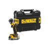 bosch dcf860nt rázový utahovák 18v s kufrem dewalt, pohled na nářadí a systémový box na bílém pozadí