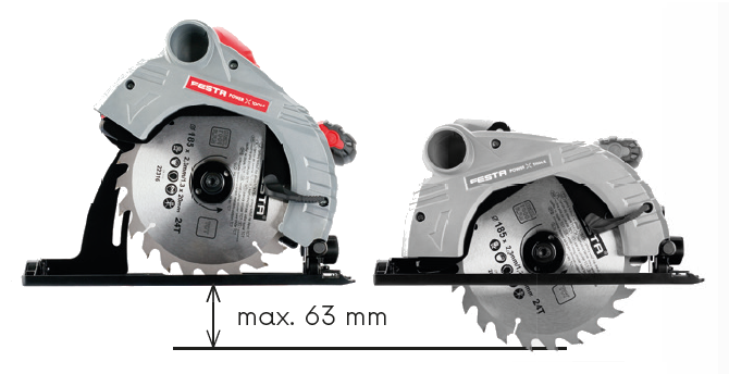 Maximální hloubka řezu FESTA ruční píly