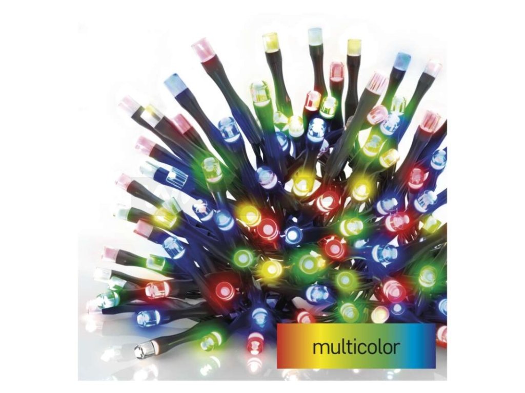 LED vánoční řetěz, 24 m, venkovní i vnitřní, multicolor, programy 1 ks, krabice