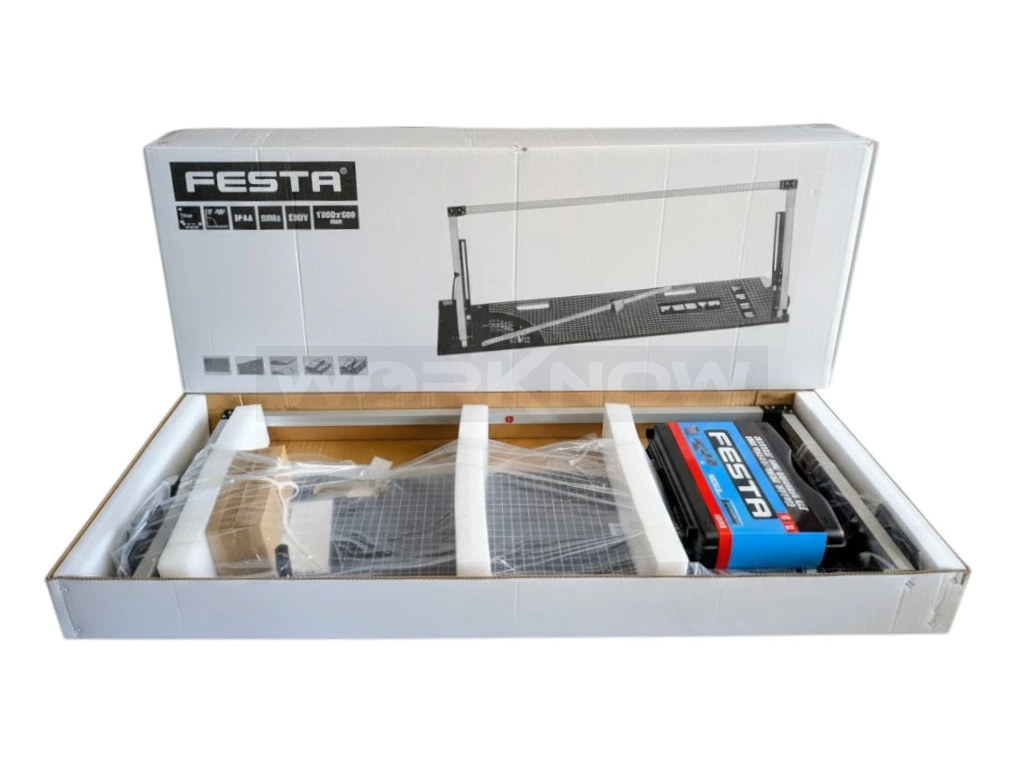 balení AKU strunové řezačky polystyrenu FESTA