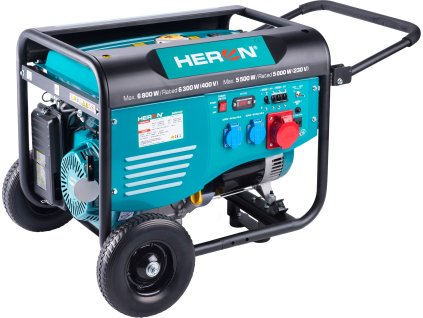 elektrocentrála benzínová 15HP/6,8kW/8,5kVA (400V), 5,5kW (230V), podvozek 8896418