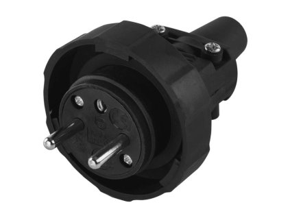 Gumová vidlice pro prodlužovací kabel, černá  P0037