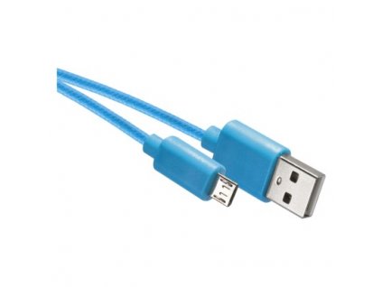 Nabíjecí a datový kabel USB-A 2.0 / micro USB-B 2.0, 1 m, modrý 1 ks, krabička  SM7006B