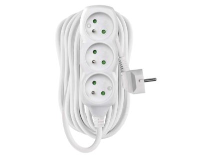 Prodlužovací kabel 10 m / 3 zásuvky / bílý / PVC / 1,5 mm2  P0310R