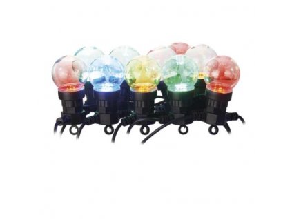LED světelný řetěz – 10x párty žárovky, 5 m, venkovní i vnitřní, multicolor 1 ks, krabice  DCPM01