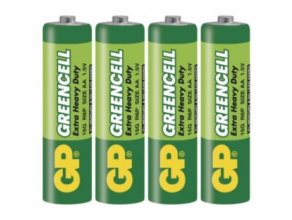 Zinková baterie GP Greencell AA (R6) 4 ks, fólie