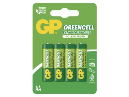 Zinková baterie GP Greencell AA (R6) 4 ks, blistr  B1221