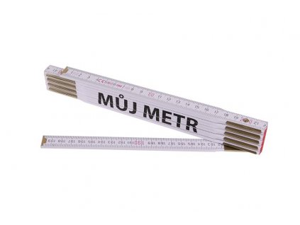 Metr skládací 2m MŮJ METR (PROFI,bílý,dřevo)