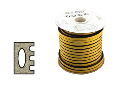 Těsnění CELLO list (Rozměr 10x6mm, Barva černé, Délka 100m)