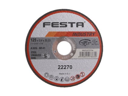 Kotouč řezný FESTA INDUSTRY na kov 125x2x22.2mm