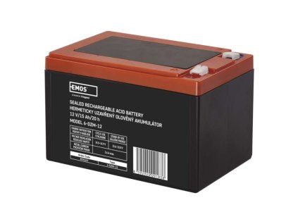 Bezúdržbový trakční olověný aku. 12 V/15 Ah, faston 6,3 mm  B9656V