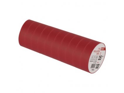 Izolační páska PVC 15mm / 10m červená 10 ks, fólie  F61513