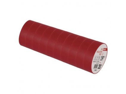 Izolační páska PVC 19mm / 20m červená 10 ks, fólie  F61923