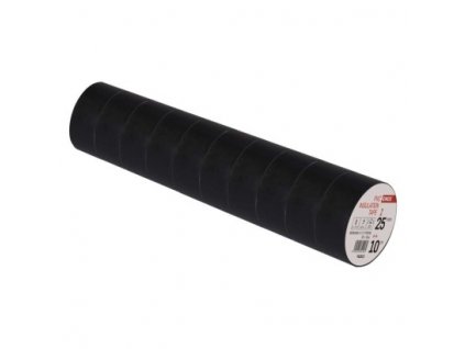 Izolační páska PVC 25mm / 10m černá 10 ks, fólie  F62512