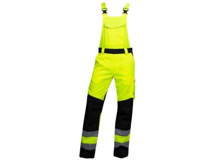 Reflexní kalhoty s laclem ARDON®SIGNAL žluto-černé zkrácené