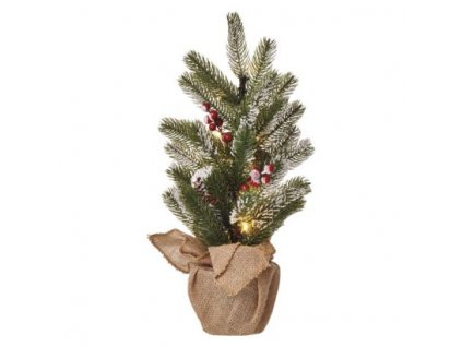 LED vánoční stromek zasněžený, 52 cm, 3x AA, vnitřní, teplá bílá, časovač 1 ks, krabice  DCTW04