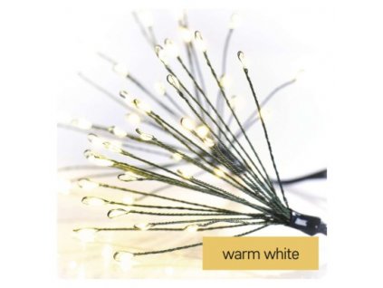 LED světelný řetěz – svítící trsy, nano, 8 m, vnitřní, teplá bílá, časovač 1 ks, krabice  D3AW11