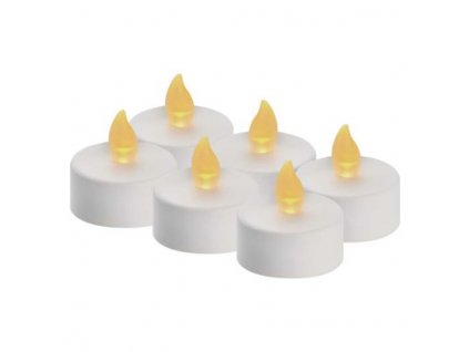 LED dekorace – čajová svíčka bílá, CR2032, vnitřní, vintage, 6 ks 6 ks, krabice  DCCV11