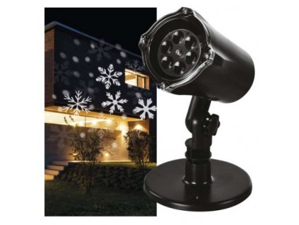 LED dekorativní projektor – vločky, venkovní i vnitřní, studená bílá 1 ks, krabice  DCPC04