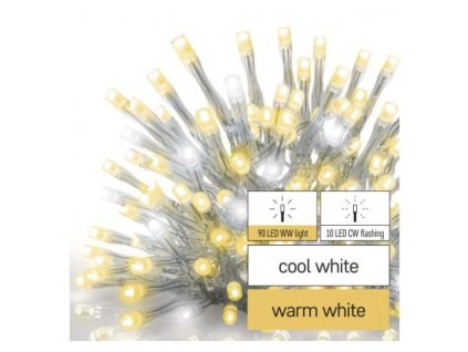 Standard LED spojovací řetěz blikající – rampouchy, 2,5 m, venkovní, teplá/studená bílá 1 ks, krabice  D1CN01