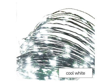 LED vánoční nano řetěz zelený, 15 m, venkovní i vnitřní, studená bílá, časovač  D3AC05