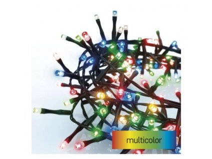 LED vánoční řetěz – ježek, 8 m, venkovní i vnitřní, multicolor, časovač 1 ks, krabice