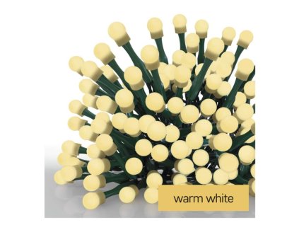 LED vánoční cherry řetěz – kuličky, 8 m, venkovní i vnitřní, teplá bílá, časovač