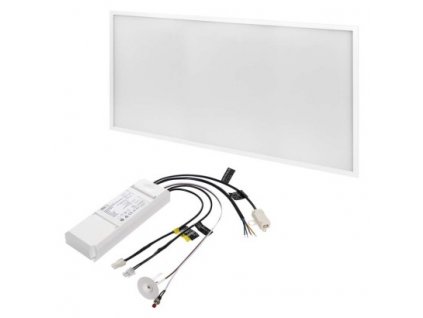 LED panel 30×60, obdélníkový vestavný bílý, 18W neutrální bílá, Emergency 1 ks, krabice