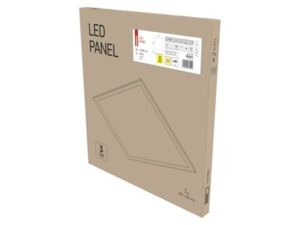 LED panel PROFI 60×60, čtvercový vestavný bílý, 40W teplá bíla, UGR, Emergency 1 ks, krabice  ZR5421E