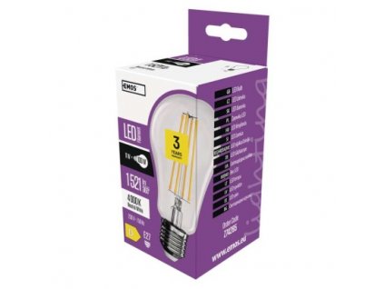 LED žárovka Filament A60 / E27 / 11 W (100 W) / 1 521 lm / neutrální bílá 1 ks, krabička  Z74285