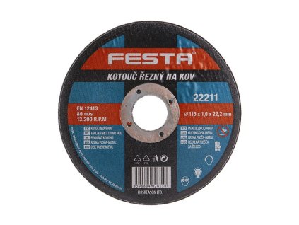 Kotouč řezný FESTA na kov 115x1x22.2mm