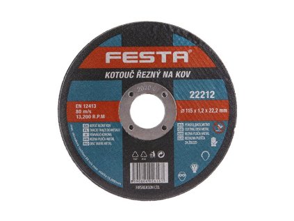 Kotouč řezný FESTA na kov 115x1.2x22.2mm