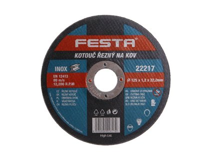 Kotouč řezný FESTA na kov 125x1.2x22.2mm