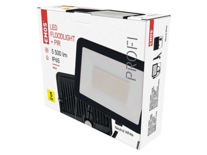 LED reflektor INOVO s pohybovým čidlem, 50W, antracit, neutrální bílá