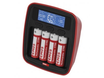 Nabíječka baterií EMOS profi BCN-42D + 4AA 2700 1 ks, papírová krabička