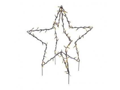 LED vánoční hvězda kovová, 56 cm, venkovní i vnitřní, teplá bílá 1 ks, krabice