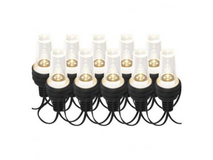 LED světelný řetěz – 10x párty žárovky, 4,5 m, venkovní i vnitřní, studená bílá 1 ks, krabice