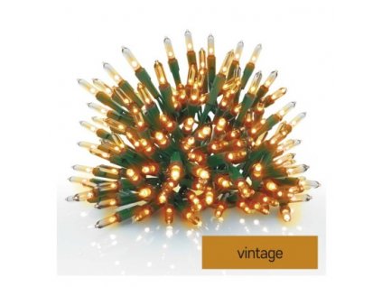 LED vánoční řetěz – tradiční, 17,85 m, venkovní i vnitřní, vintage 1 ks, krabice