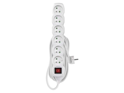Prodlužovací kabel s vypínačem – 6 zásuvky, 5m, bílý P1615R