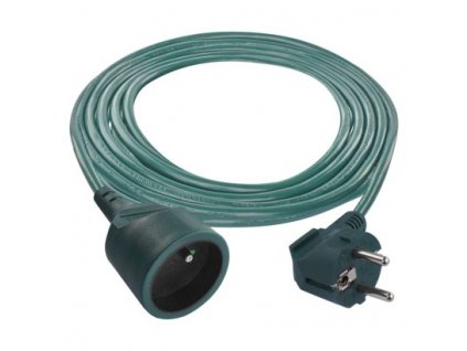 Prodlužovací kabel 2 m / 1 zásuvka / zelený / PVC / 1 mm2 1 ks, závěs
