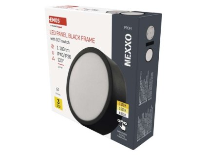 LED přisazené svítidlo NEXXO, kruhové, černé, 12,5W, se změnou CCT 1 ks, krabice